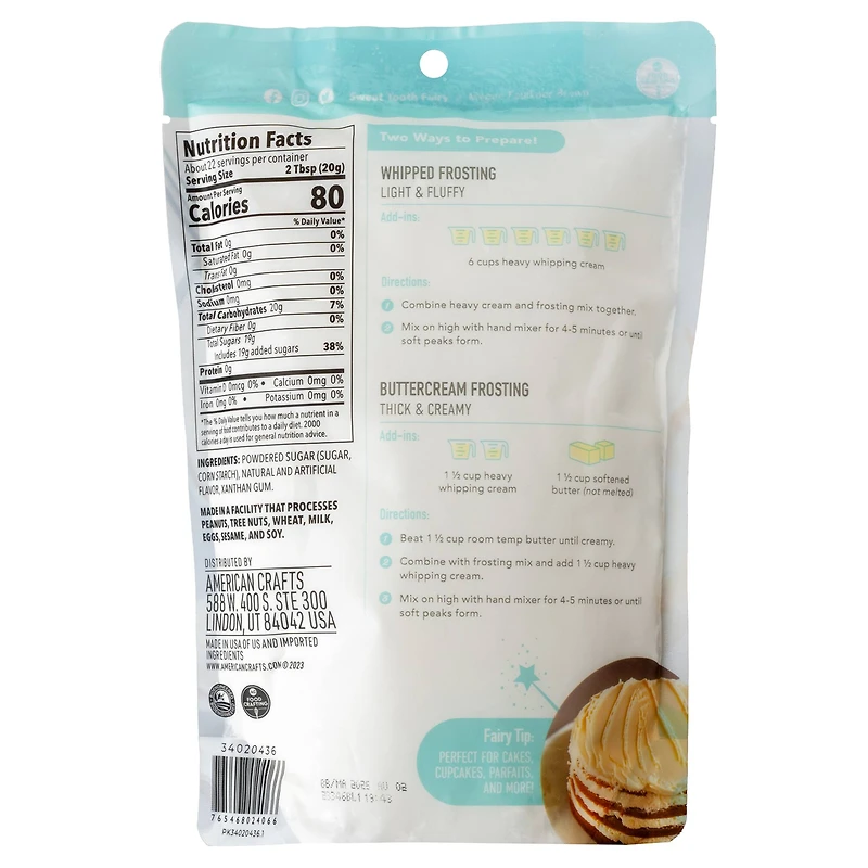 Sweet Tooth Fairy® Vanilla Whipped Frosting Mix