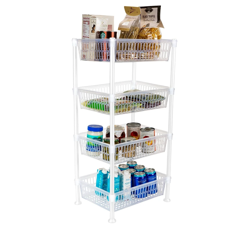 Kitchen Details White 4-Tier Slim Shelf