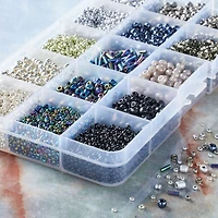 Black & Silver Mix Glass Seed Beads by Bead Landing®