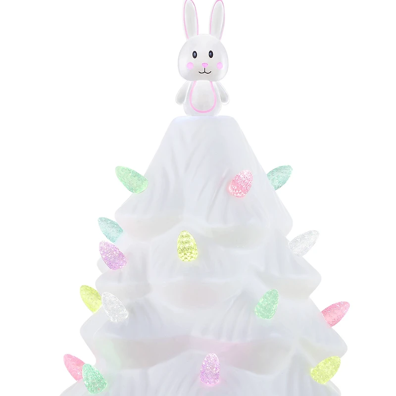 Mr. Cottontail White 13" Ceramic Easter Bunny Tree