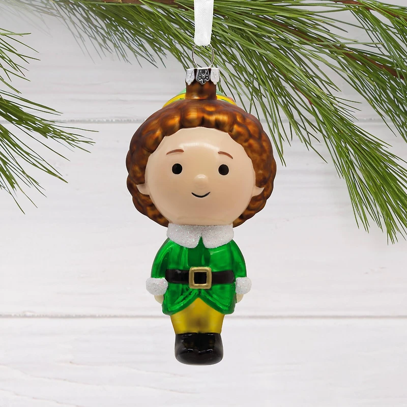 4.5" Buddy the Elf Blown Glass Christmas Ornament