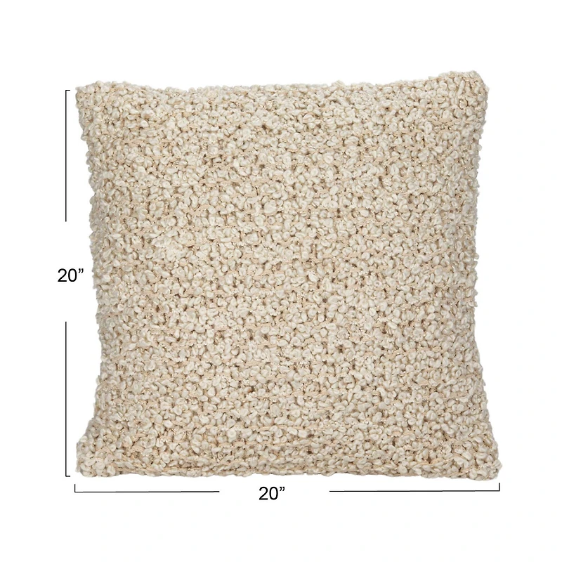 Hello Honey® 20" Woven Cotton Blend Bouclé Pillow