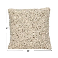 Hello Honey® 20" Woven Cotton Blend Bouclé Pillow