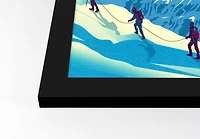 Mountain Range Hikers Black Framed Print Under Plexiglass