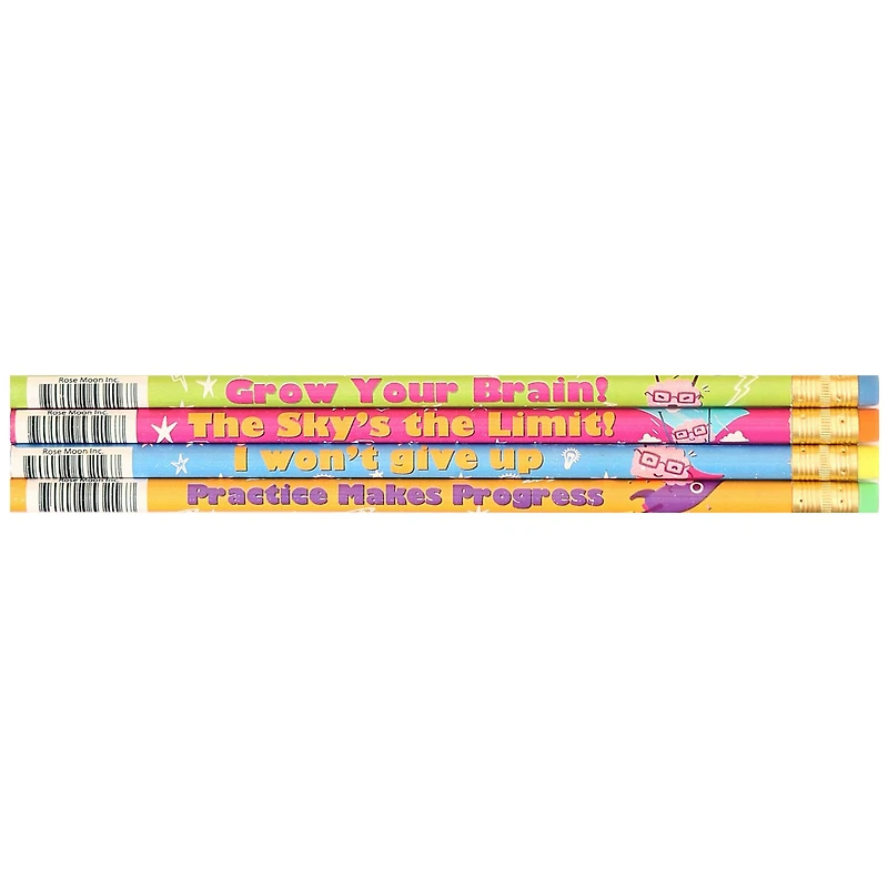 Moon Products Growth Mindset Pencil Assortment, 12 Packs of 12