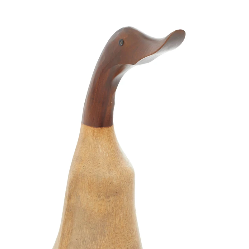 Brown Bamboo Coastal Duck Sculpture Set