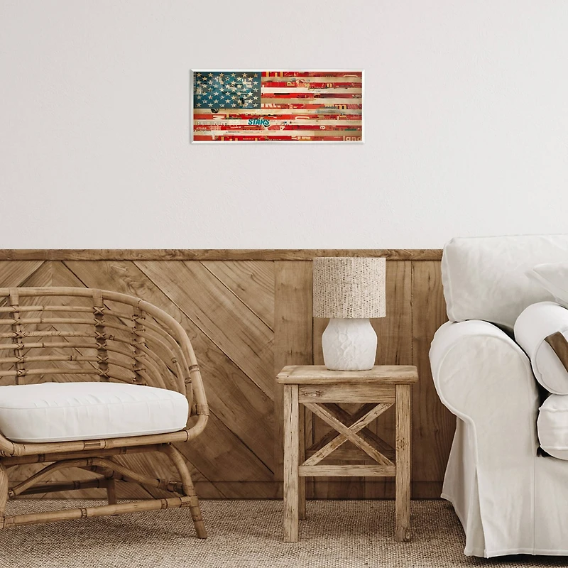 Stupell Industries Patriotic Collaged Flag Wall Plaque Art