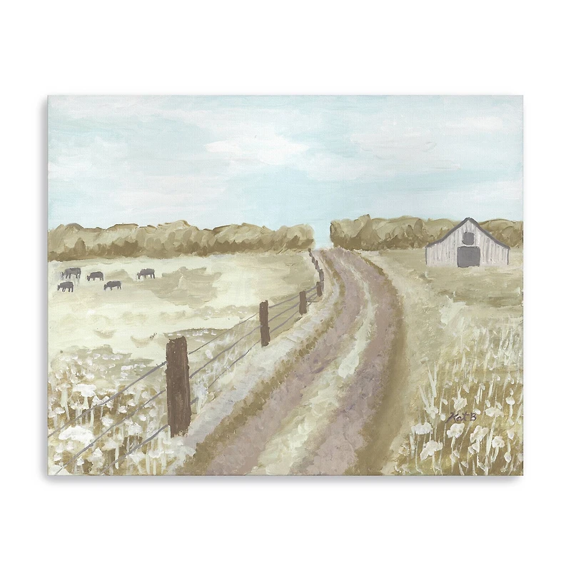 Barn Road Fence Canvas Giclee