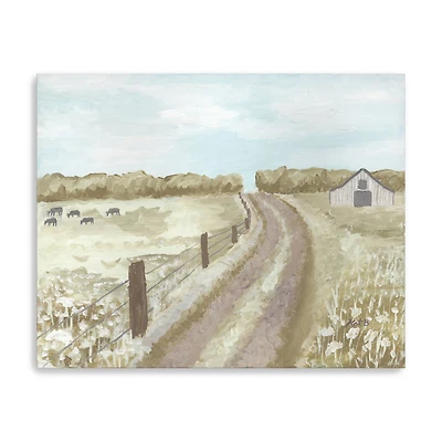 Barn Road Fence Canvas Giclee