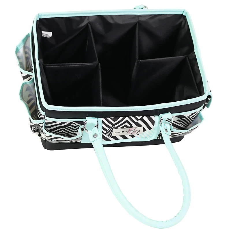 Everything Mary Teal Geometric Deluxe Store & Tote Craft Organizer