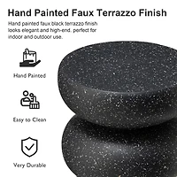 Glitzhome® 18" Multifunctional Faux Terrazzo Garden Stool