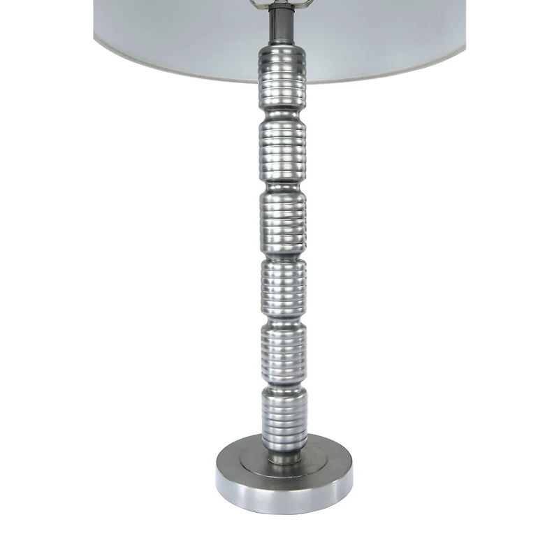 Hello Honey® 28.7" Faceted Aged Pewter Metal Column Table Lamp