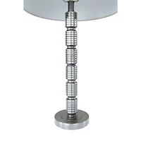 Hello Honey® 28.7" Faceted Aged Pewter Metal Column Table Lamp