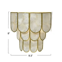Hello Honey® 9" 4-Tier Capiz and Metal Wall Sconce