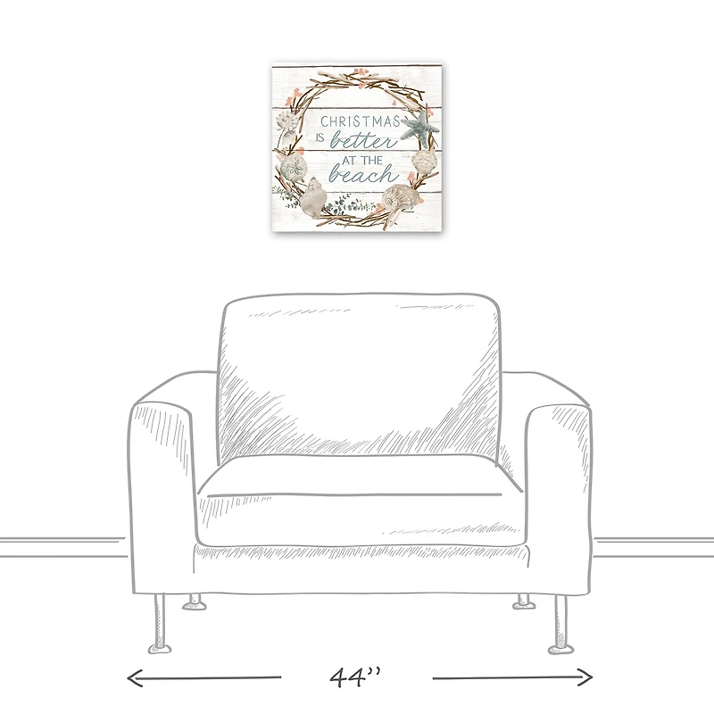 16" Christmas is Better at the Beach Canvas Wall Décor