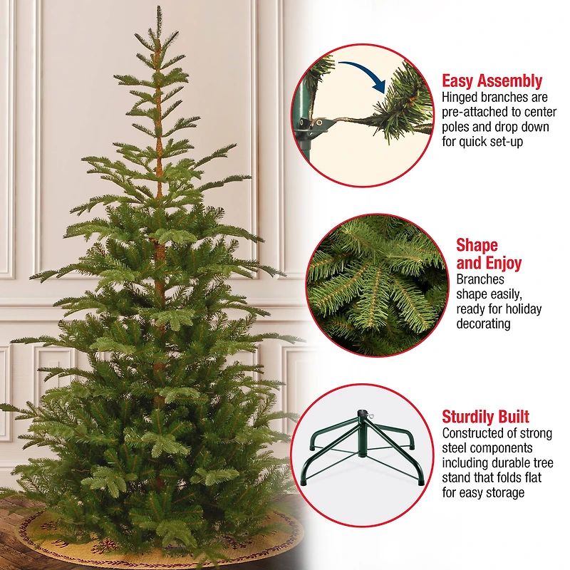 7.5ft. Unlit Feel Real® Hinged Norwegian Spruce Slim Artificial Christmas Tree