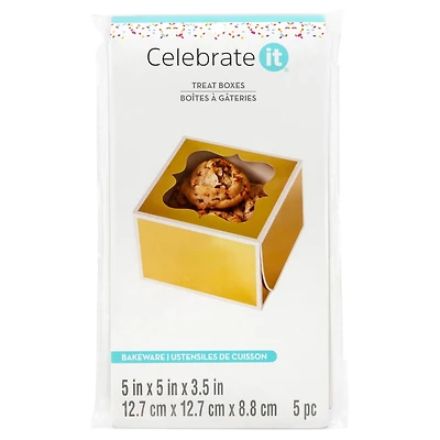 12 Packs: 5 ct. (60 total) 5" Gold Window Treat Boxes by Celebrate It®