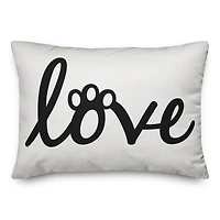 Love Paw Print Throw Pillow
