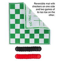 Toy Time Giant Checkers & Tic Tac Toe Reversible Game Rug