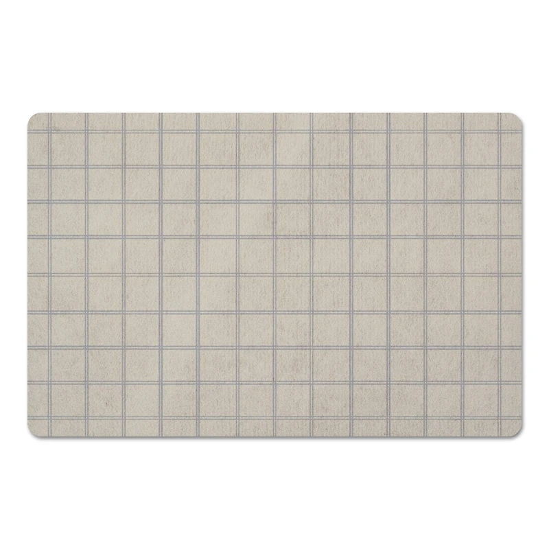 Cream Check Floor Mat
