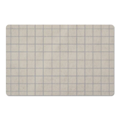 Cream Check Floor Mat