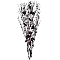 4ft. Black & Orange Lighted Glitter Halloween Branches, 5ct.