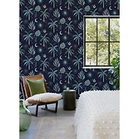 RoomMates Blue Nuit Tropicale Peel & Stick Wallpaper