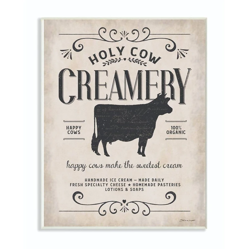 Stupell Industries Holy Cow Creamery Wall Art Plaque
