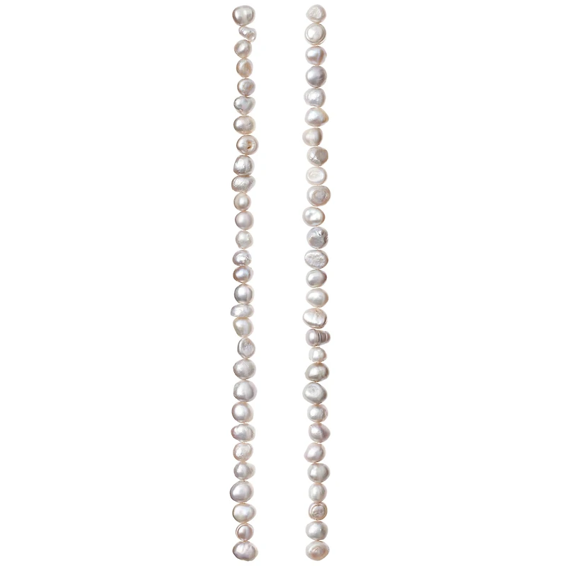 Light Gray Pearl Rondelle Seed Beads, 6mm by Bead Landing™