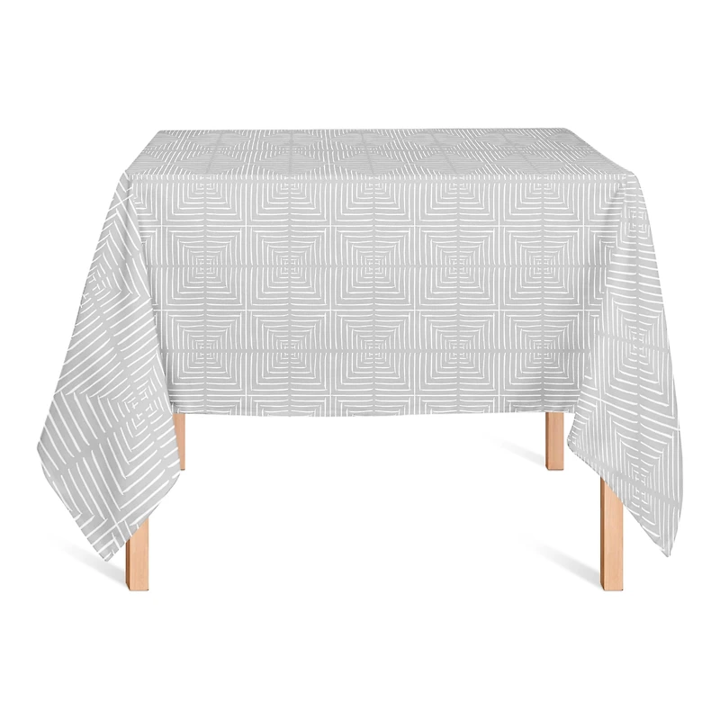 58" Gray Geometric Diamonds Tablecloth