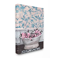 Stupell Industries Flower In Bath Tub Blue & Pink Canvas Wall Art