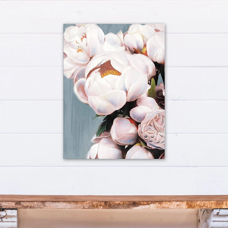 Light Pink Peonies  18" x 24" Canvas Wall Art