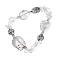 John Bead Crystal Quartz Clear Natural Stone Bracelet