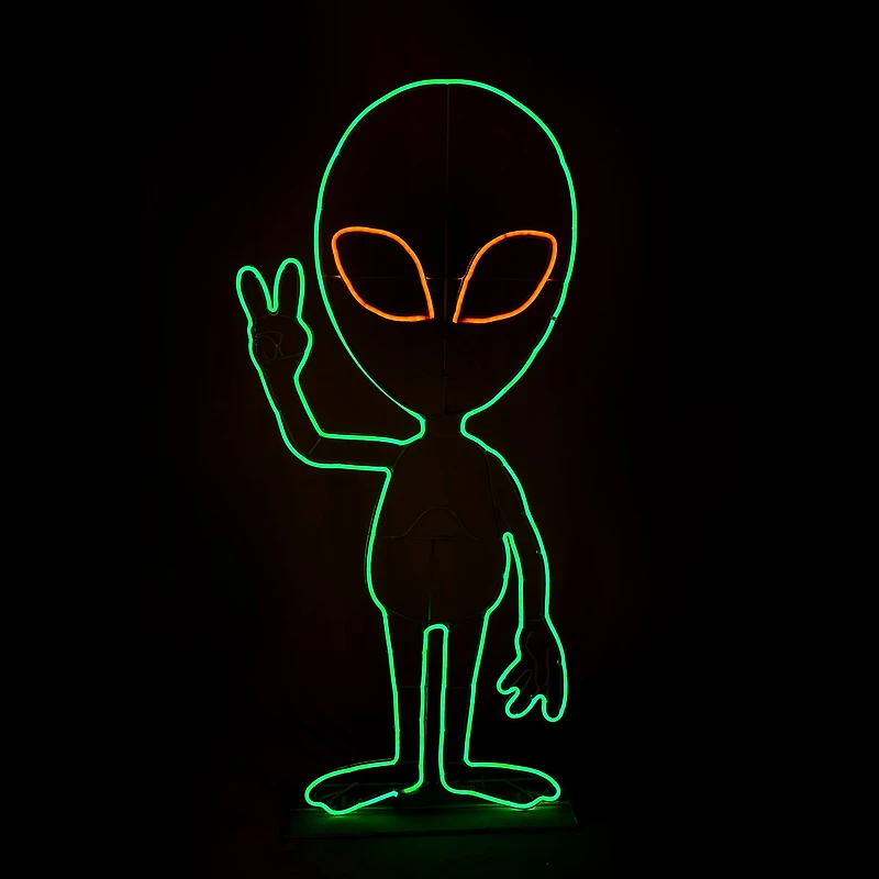 40" Halloween Neon Style Alien Decoration