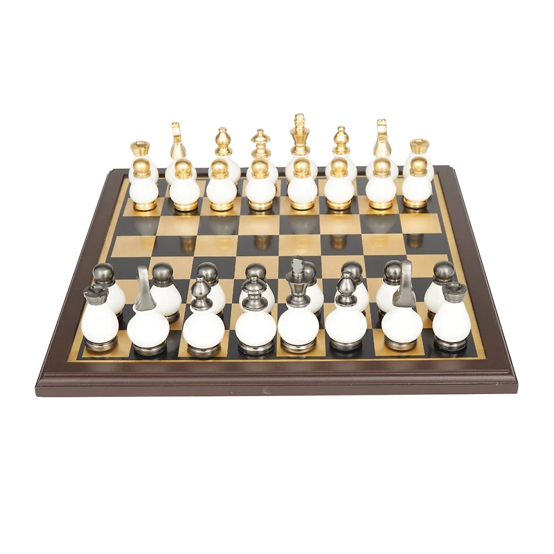 Gold Aluminum Contemporary Game Set