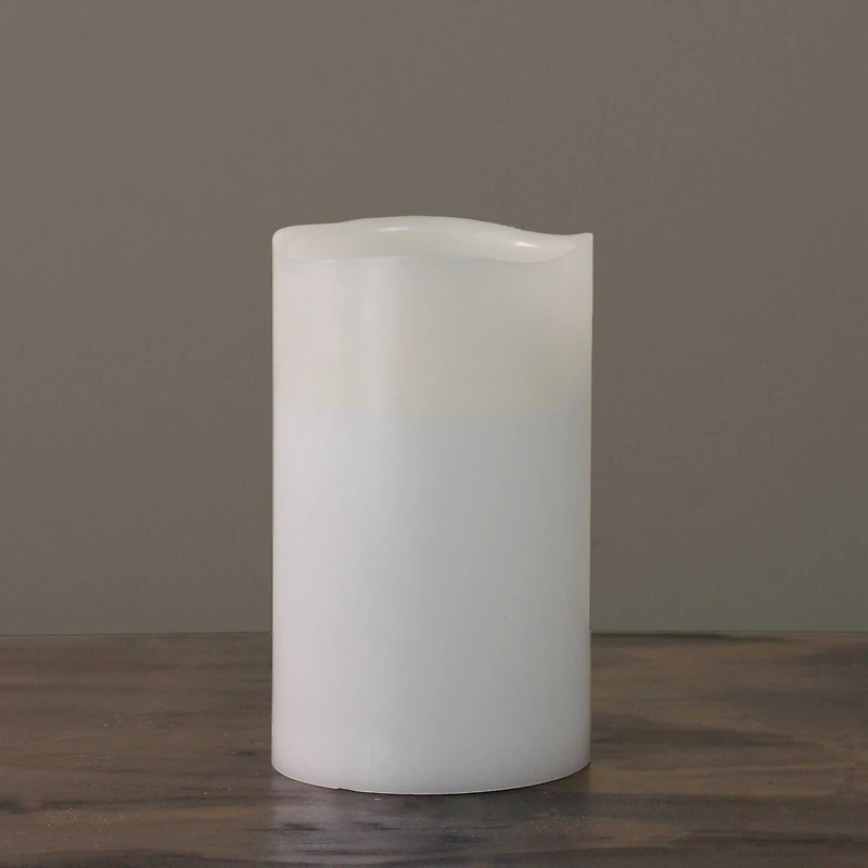 10" White Flameless LED Lighted Flickering Christmas Pillar Candle