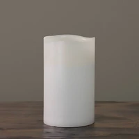 10" White Flameless LED Lighted Flickering Christmas Pillar Candle