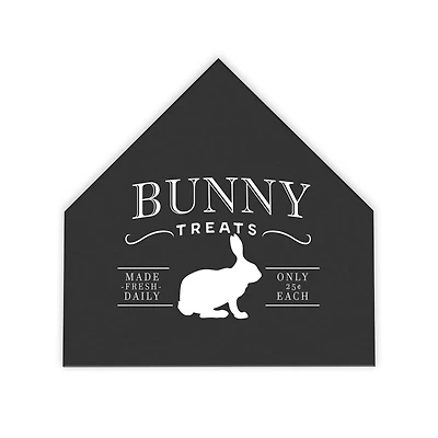 Bunny Treats 2 12" x 12" House Shaped Canvas