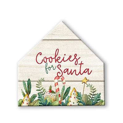Cookies For Santa House Shaped Canvas Wall Art