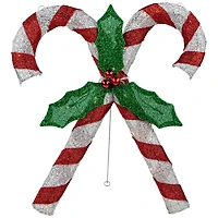 26" Red & White Lighted Double Candy Cane Outdoor Christmas Décor