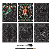 Brea Reese™ 9" x 12" Holiday Motif Scratch Art Paper Pad