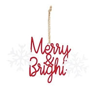 12ct. 3.75" Metal Holiday Sentiment Ornament Set