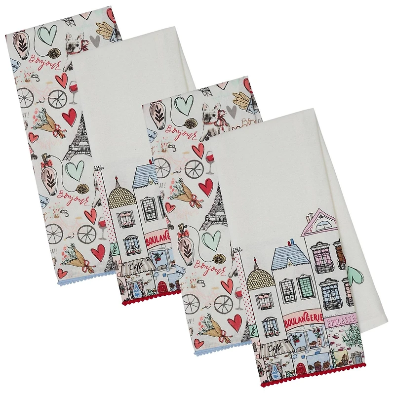 DII® I Love Paris Printed Dish Towels, 4ct.