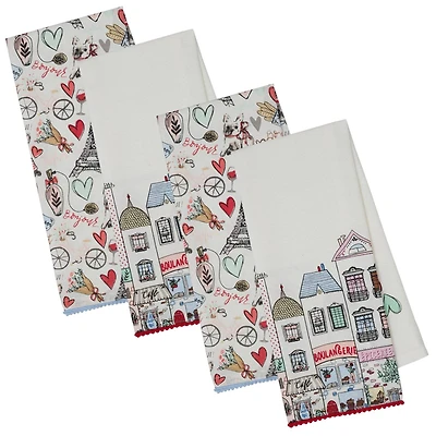 DII® I Love Paris Printed Dish Towels, 4ct.