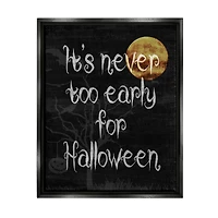 Stupell Industries Never Too Early For Halloween Framed Floater Canvas Wall Art