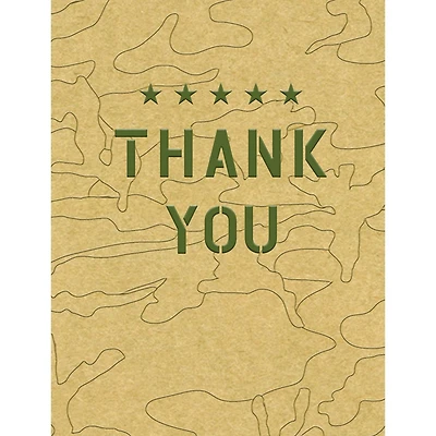 JAM Paper 'Go Green' Camo Thank You Card Set, 16ct.