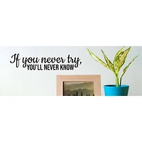 Leisure Arts® Vinyl Matte Black If You Never Try Decal