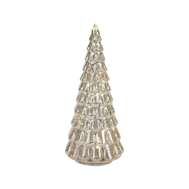 LED Glass Christmas Tree Set, 6.5", 7.75", 10" & 12"