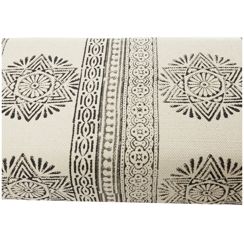 47" White Metal Floral Bench with Metal Hairpin Legs