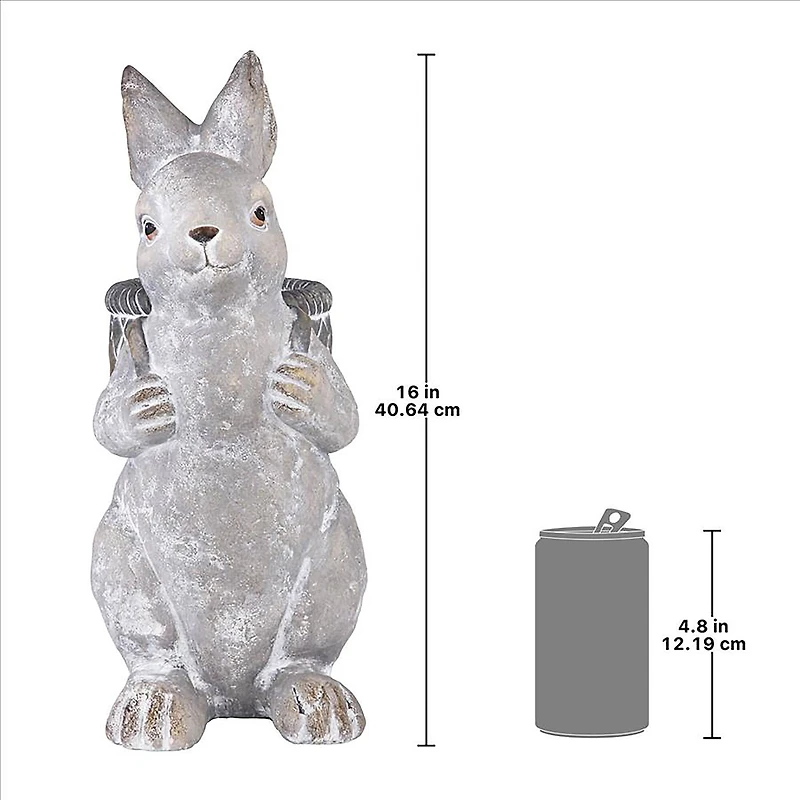 Design Tosano 16" Bunny with Basket Bearing Gifts Easter Rabbit Statue